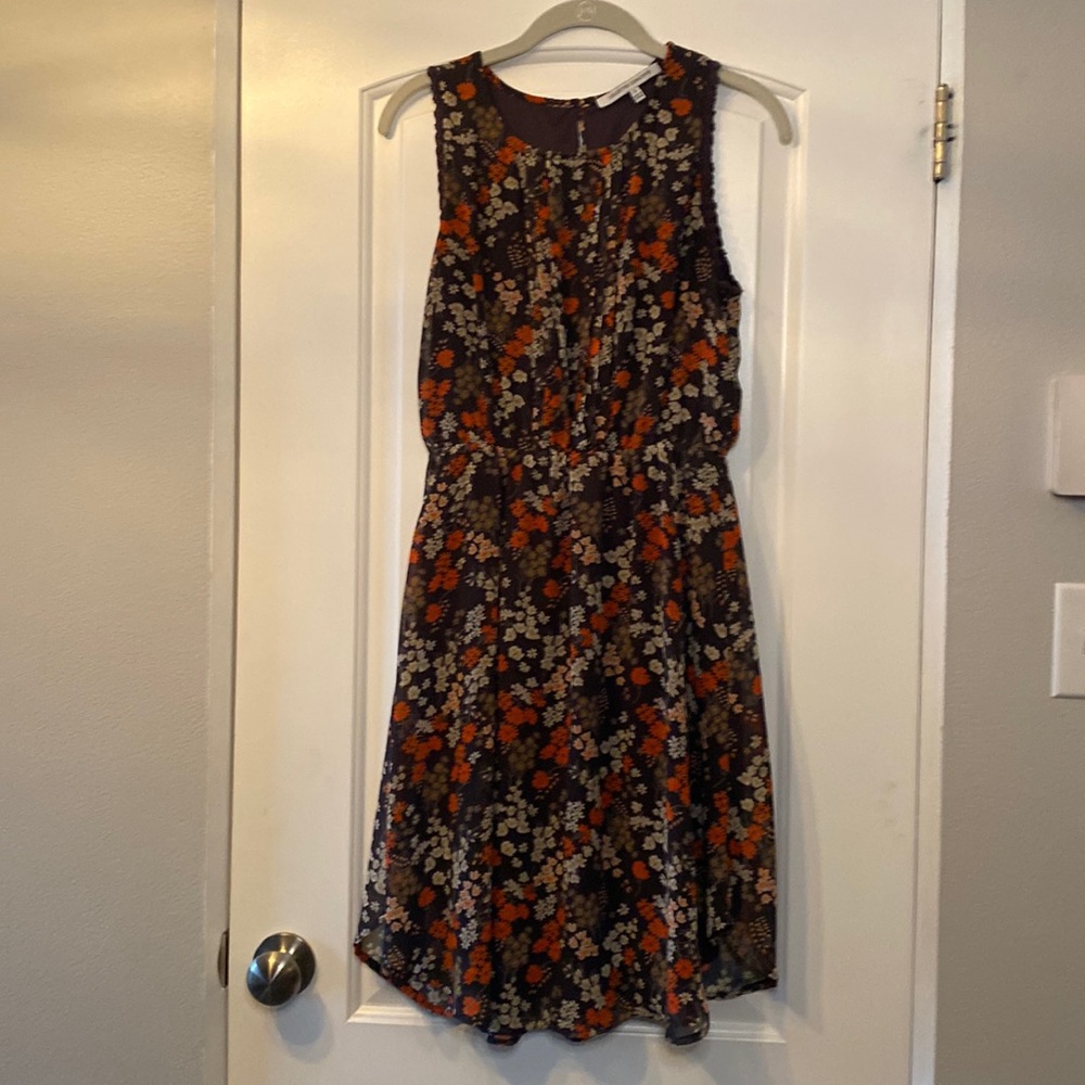 Floral brown and orange Dress